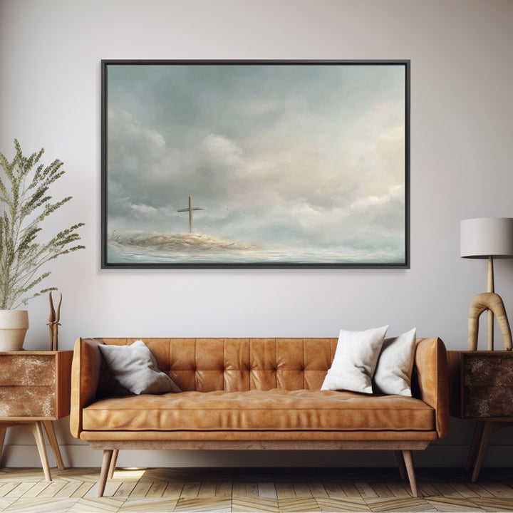 Grace On The Horizon – Framed Canvas Print – Christian Wall Art – Christian Art Canvas – Moody Christian Art – Christian Decor