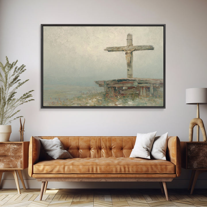 Redeeming Light, Framed Canvas Print, Christian Wall Art, Christian Art Canvas, Moody Christian Art, Christian Decor