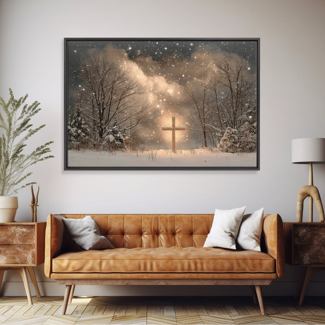 Timber Of Grace | Framed Canvas Print | Christian Wall Art | Christian Art Canvas | Minimalist Christian Art | Christian Decor