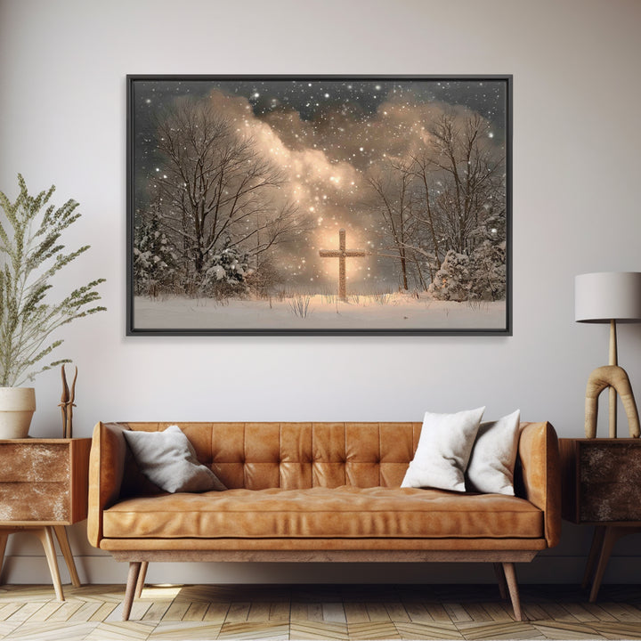 Timber Of Grace | Framed Canvas Print | Christian Wall Art | Christian Art Canvas | Minimalist Christian Art | Christian Decor
