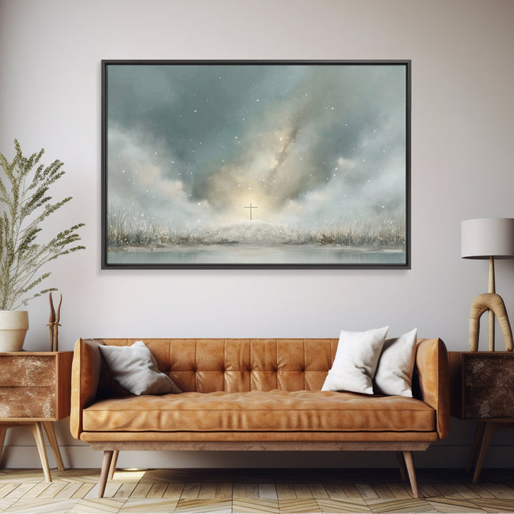 Winter Of Promise, Framed Canvas Print, Christian Wall Art, Christian Art Canvas, Christian Christmas Art, Christian Decor