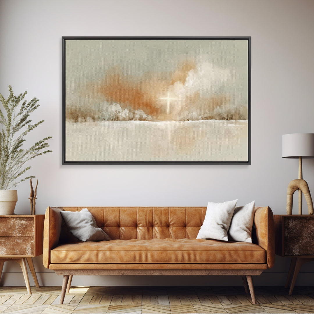 Star Of Salvation – Framed Canvas Print – Christian Wall Art – Christian Art Canvas – Christian Christmas Art – Christian Gift