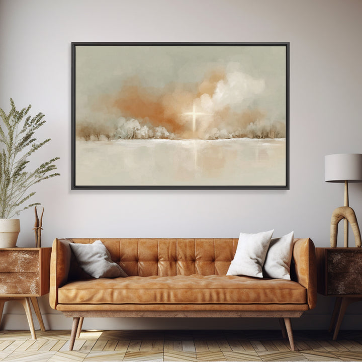 Star Of Salvation – Framed Canvas Print – Christian Wall Art – Christian Art Canvas – Christian Christmas Art – Christian Gift