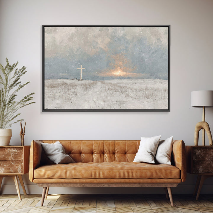 Winter Grace Rising | Framed Canvas Print | Christian Wall Art | Christian Art Canvas | Christian Christmas Art | Christian Decor