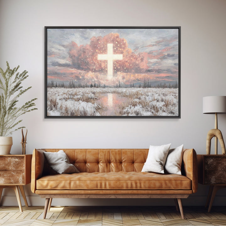 Radiant Glory Sky, Framed Canvas Print, Christian Wall Art, Christian Art Canvas, Christian Christmas Art, Christian Gift Ideas