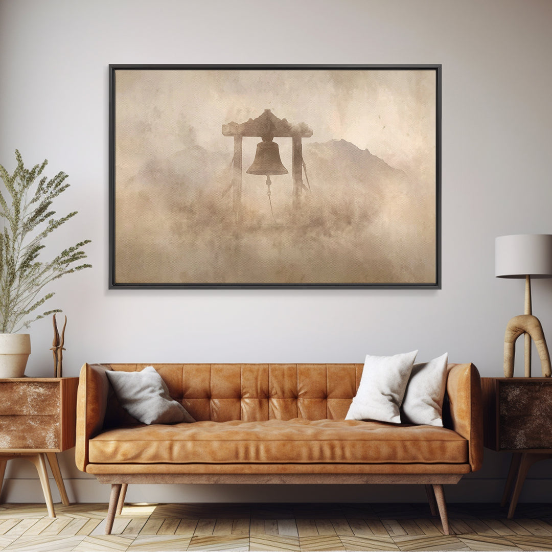 Bell Of Hope – Framed Canvas Print – Christian Wall Art – Christian Art Canvas – Christian Decor – Minimalist Christian Art