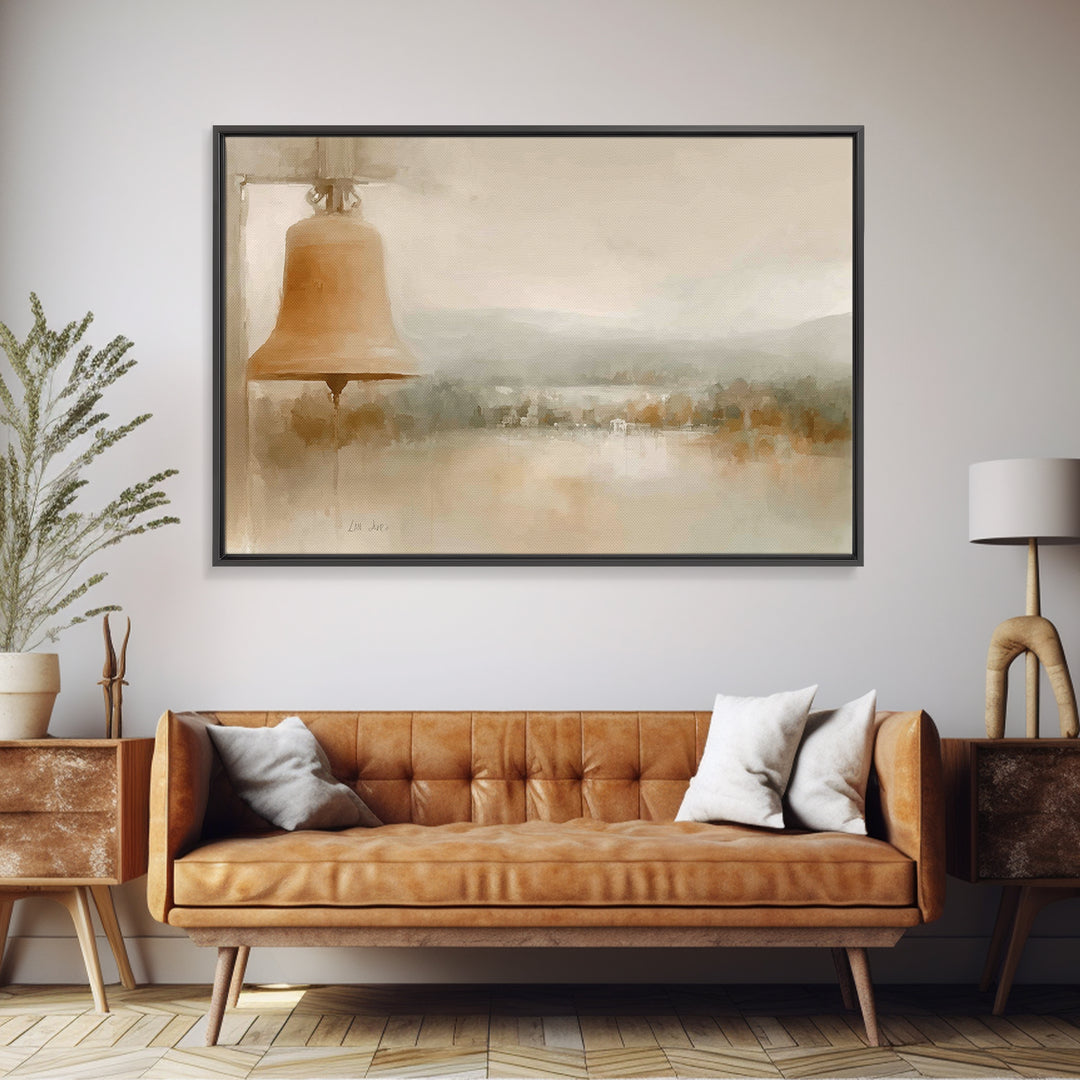 Soft Bell Horizon, Framed Canvas Print, Christian Wall Art, Christian Art Canvas, Minimalist Christian Art, Christian Decoration