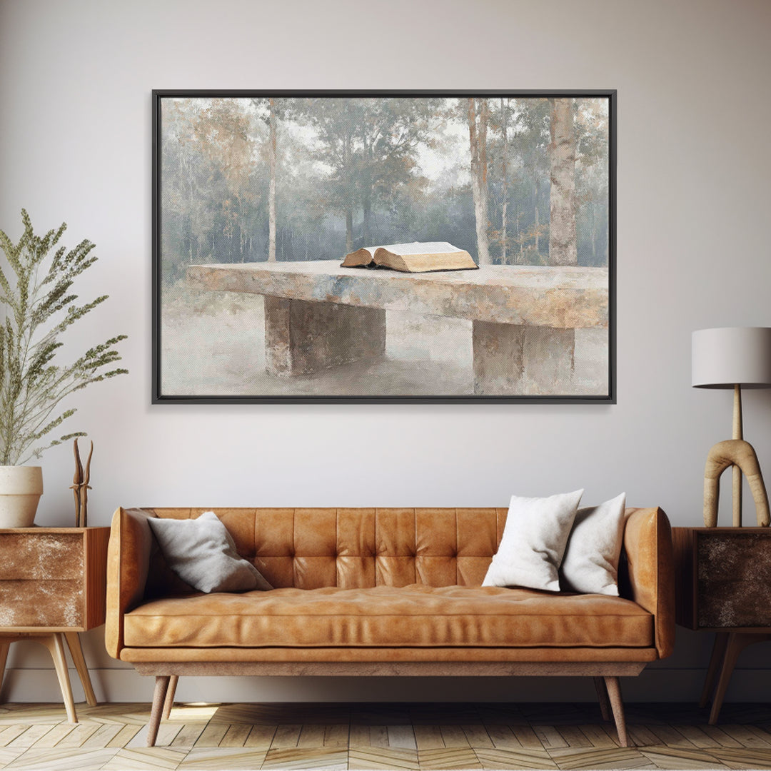 Light Of Scripture | Framed Canvas Print | Christian Art Canvas | Christian Wall Art | Subtle Christian Art | Christian Gift Ideas | Vintag