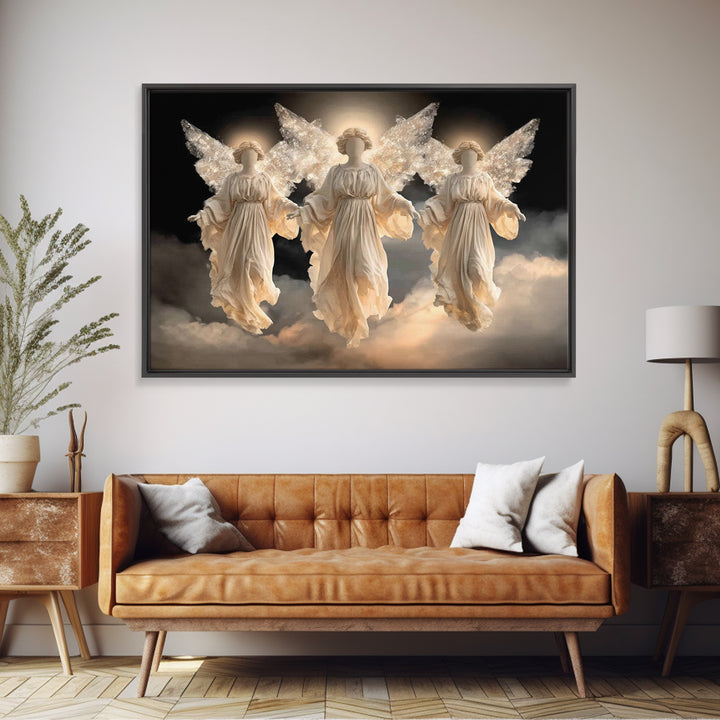 Glory Of The Angels – Framed Canvas Print – Christian Art Canvas – Christian Wall Art – Christian Decor – Christmas Art – Modern Christian