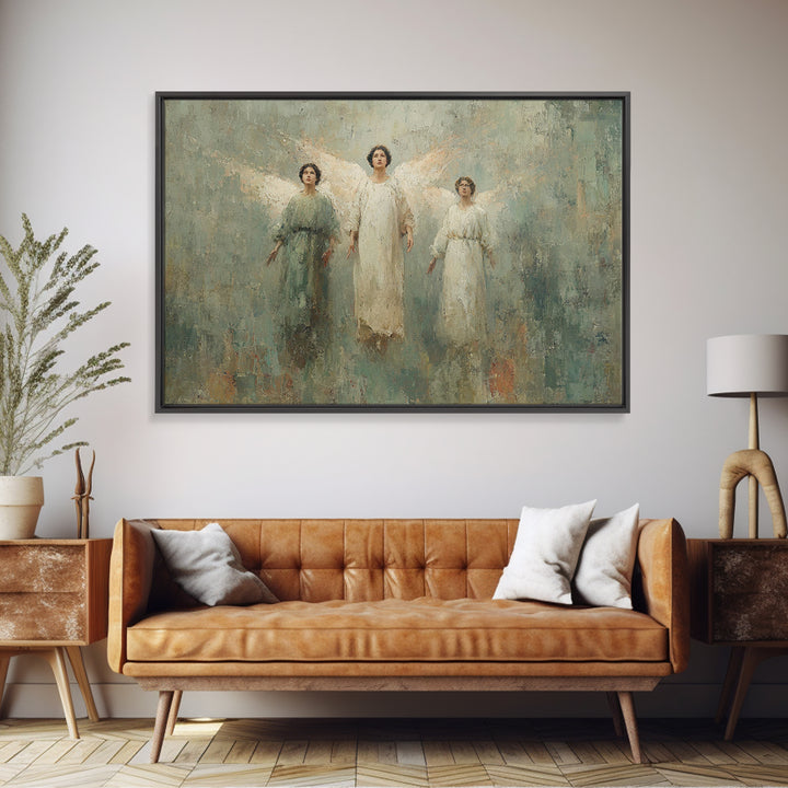 Angels Of Dawn – Framed Canvas Print – Christian Wall Art – Christian Art – Christian Art Canvas – Christian Decor – Christmas Art