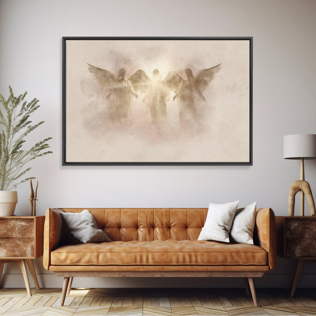 Trinity Of Light – Framed Canvas Print – Christian Art Canvas – Christian Wall Art – Christian Decor – Christmas Art – Subtle Christian Art