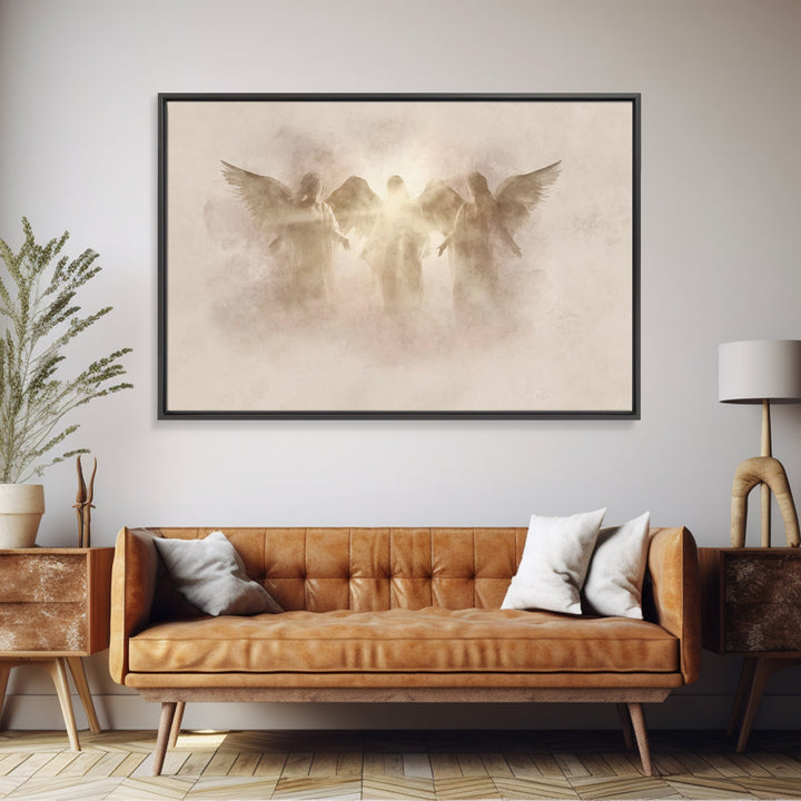 Trinity Of Light – Framed Canvas Print – Christian Art Canvas – Christian Wall Art – Christian Decor – Christmas Art – Subtle Christian Art