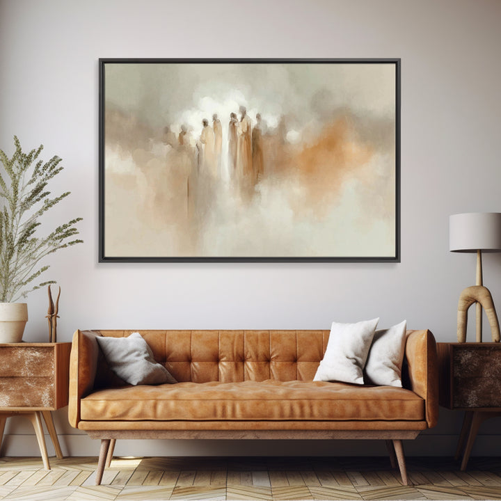 Angelic Gathering, Framed Canvas Print, Christian Art Print, Christian Wall Art, Christian Art Canvas, Moody Christian Art, Christmas Art W