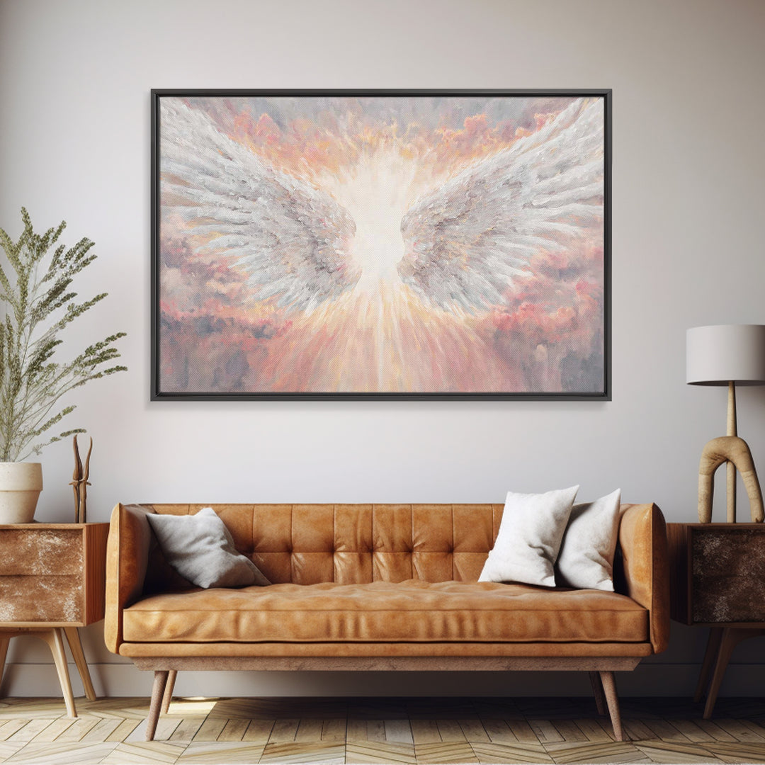 Heavenly Radiance – Framed Canvas Print – Christian Wall Art – Christian Art Canvas – Abstract Christian Art – Christian Art Painting – Chr