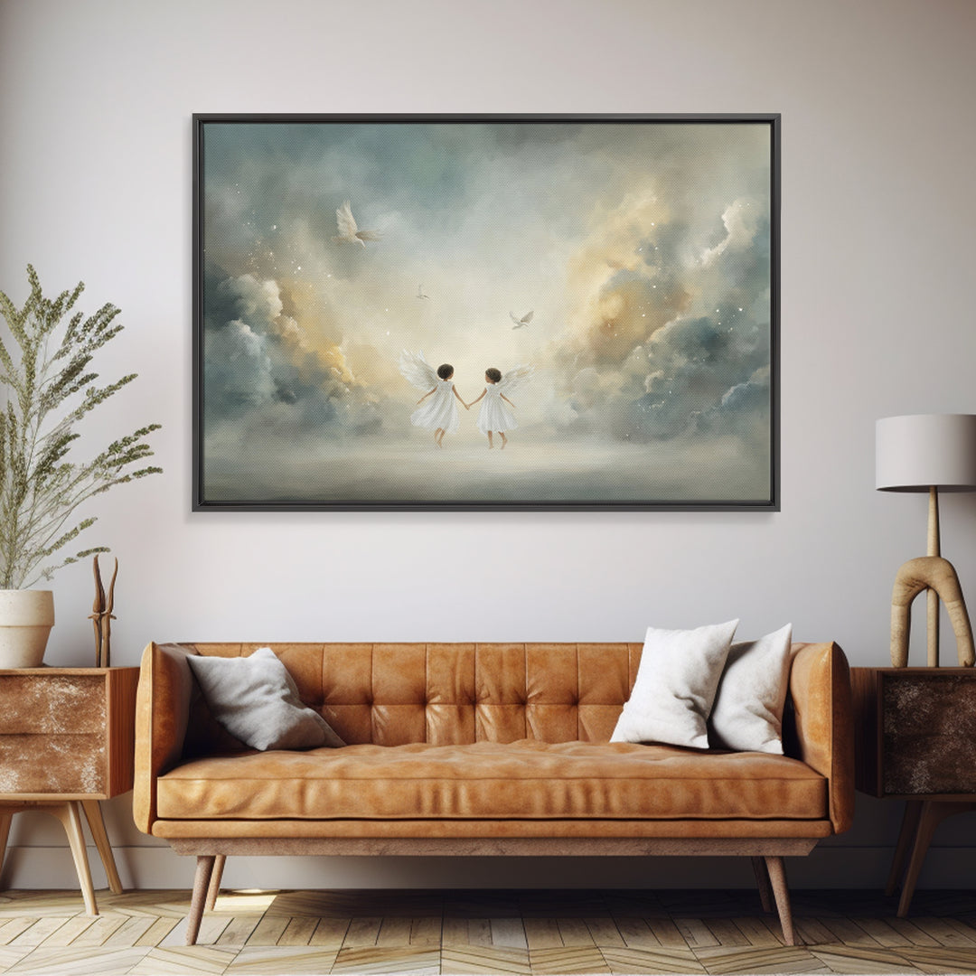 Heavenly Innocence – Framed Canvas Print – Christian Wall Art – Christian Christmas Art – Christian Art Canvas – Christian Gift Ideas