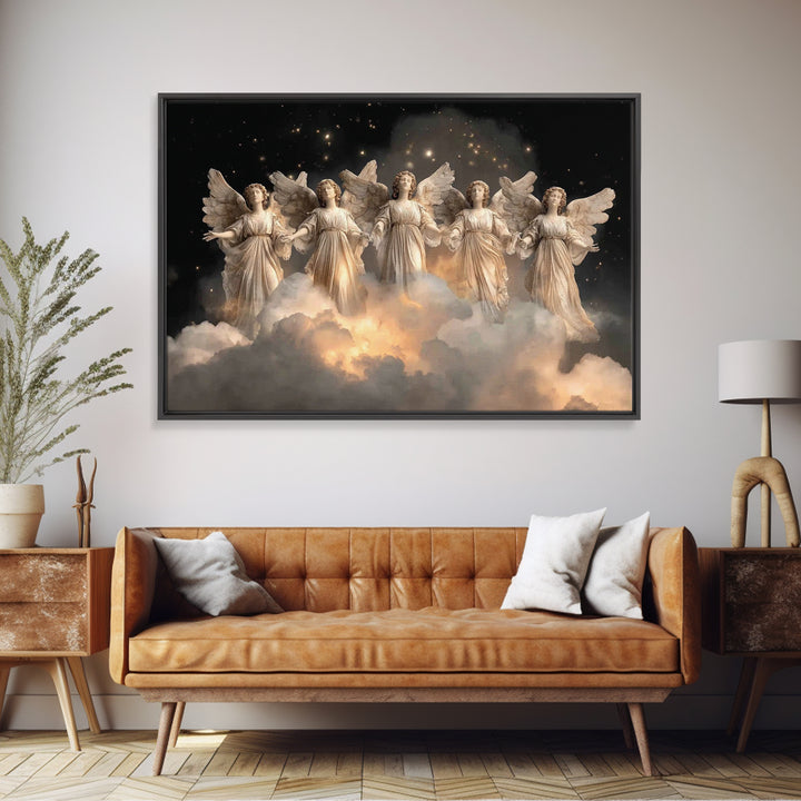 Cloudland Serenity, Framed Canvas Print, Christian Wall Art, Minimalist Christian Art, Christian Art Canvas, Subtle Christian Art