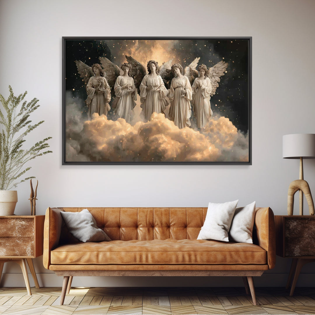 Cloudborn Host | Framed Canvas Print | Christian Art Canvas | Christian Wall Art | Large Christian Painting | Christian Christmas Art | Chr