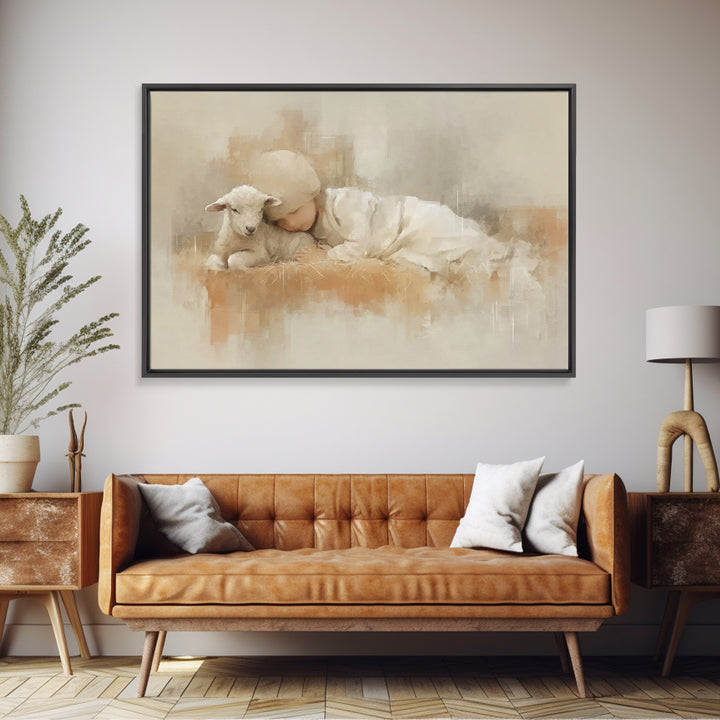 Sacred Rest – Framed Canvas Print – Christian Art Canvas – Christian Christmas Art – Christian Wall Art – Christmas Art Prints
