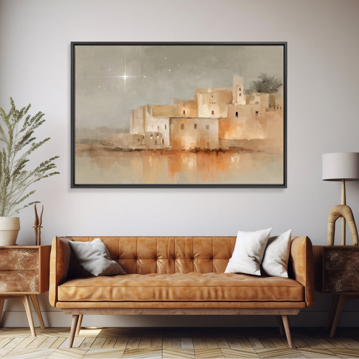 City of David Glow | Framed Canvas Print | Christian Christmas Art | Christmas Art | Christian Art Canvas | Christian Decor