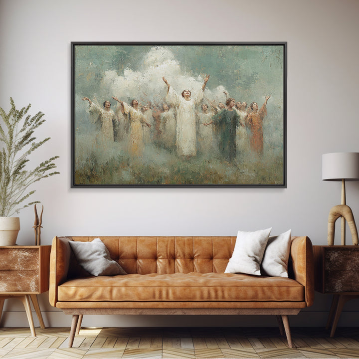 Choir Of Light, Framed Canvas Print, Christian Wall Art, Christian Art Work, Christmas Art Framed, Christian Christmas Decorations, Jesus A