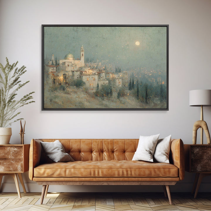 Holy Night Haze | Framed Canvas Print | Christian Christmas Art | Christian Art Canvas | Christmas Wall Art | Christian Art