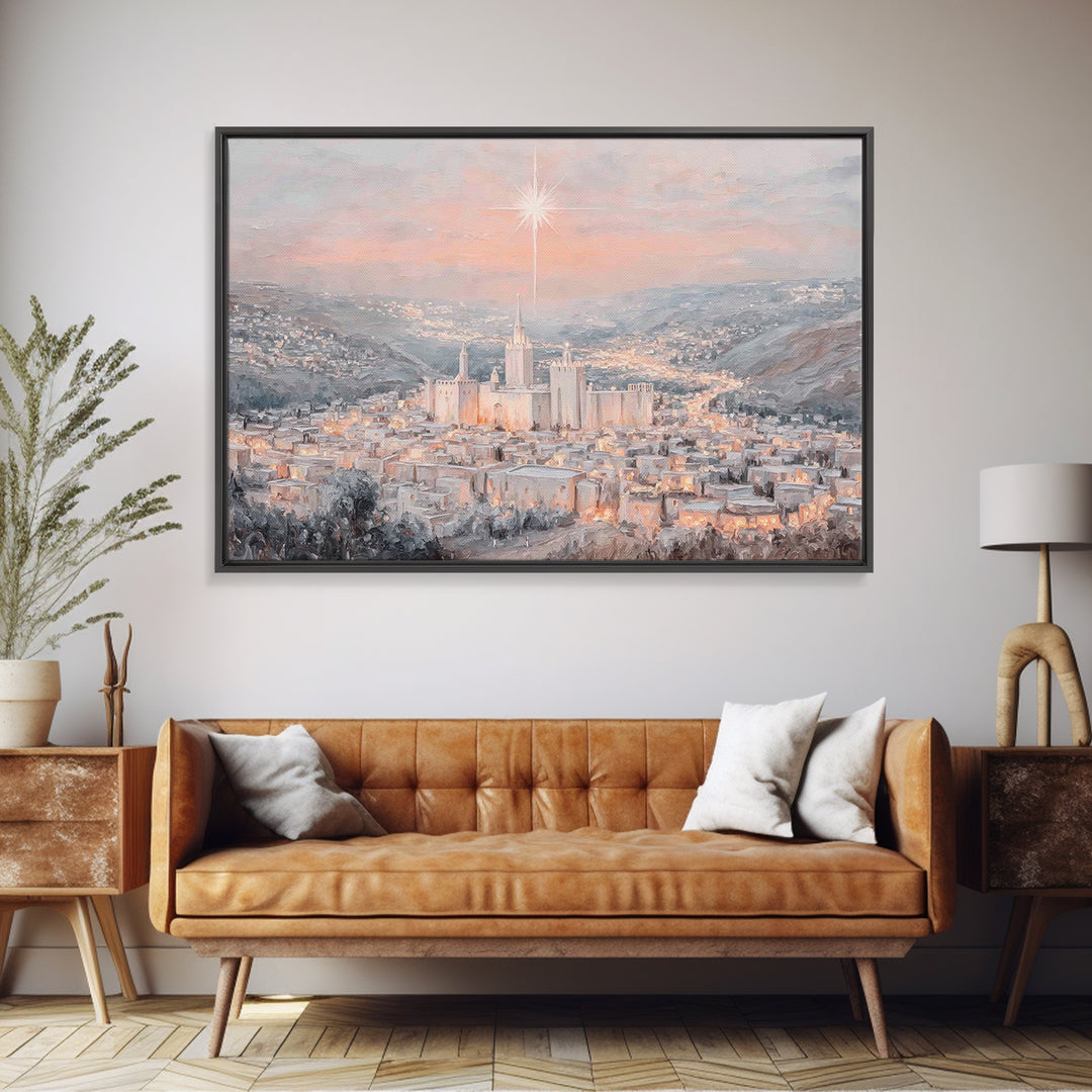 Dawn Of The Promise | Framed Canvas Print | Christmas Wall Art | Christian Art Canvas | Christian Christmas Art | Christian Art