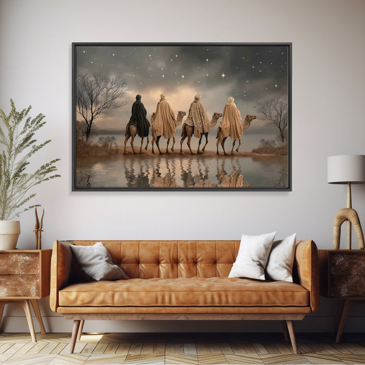 Watching The Heavens – Framed Canvas Print – Christian Art Canvas – Christian Christmas Art – Christmas Wall Art – Christian Art