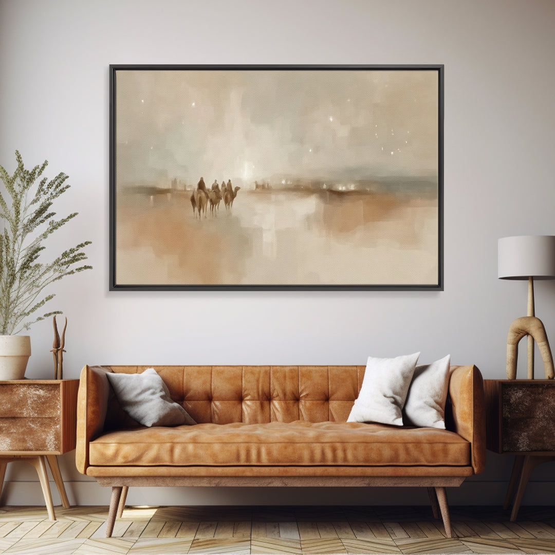 Pilgrims Of The Star | Framed Canvas Print | Christian Wall Art | Christian Art Canvas | Christmas Art | Christian Christmas Art