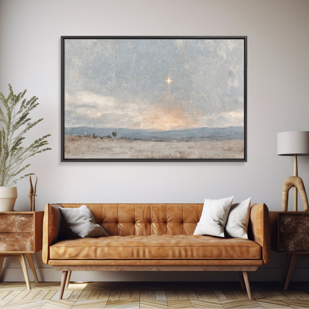 Star Of Salvation, Framed Canvas Print, Christian Art Canvas, Christian Christmas Art, Christian Wall Art, Christmas Art