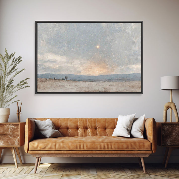 Star Of Salvation, Framed Canvas Print, Christian Art Canvas, Christian Christmas Art, Christian Wall Art, Christmas Art