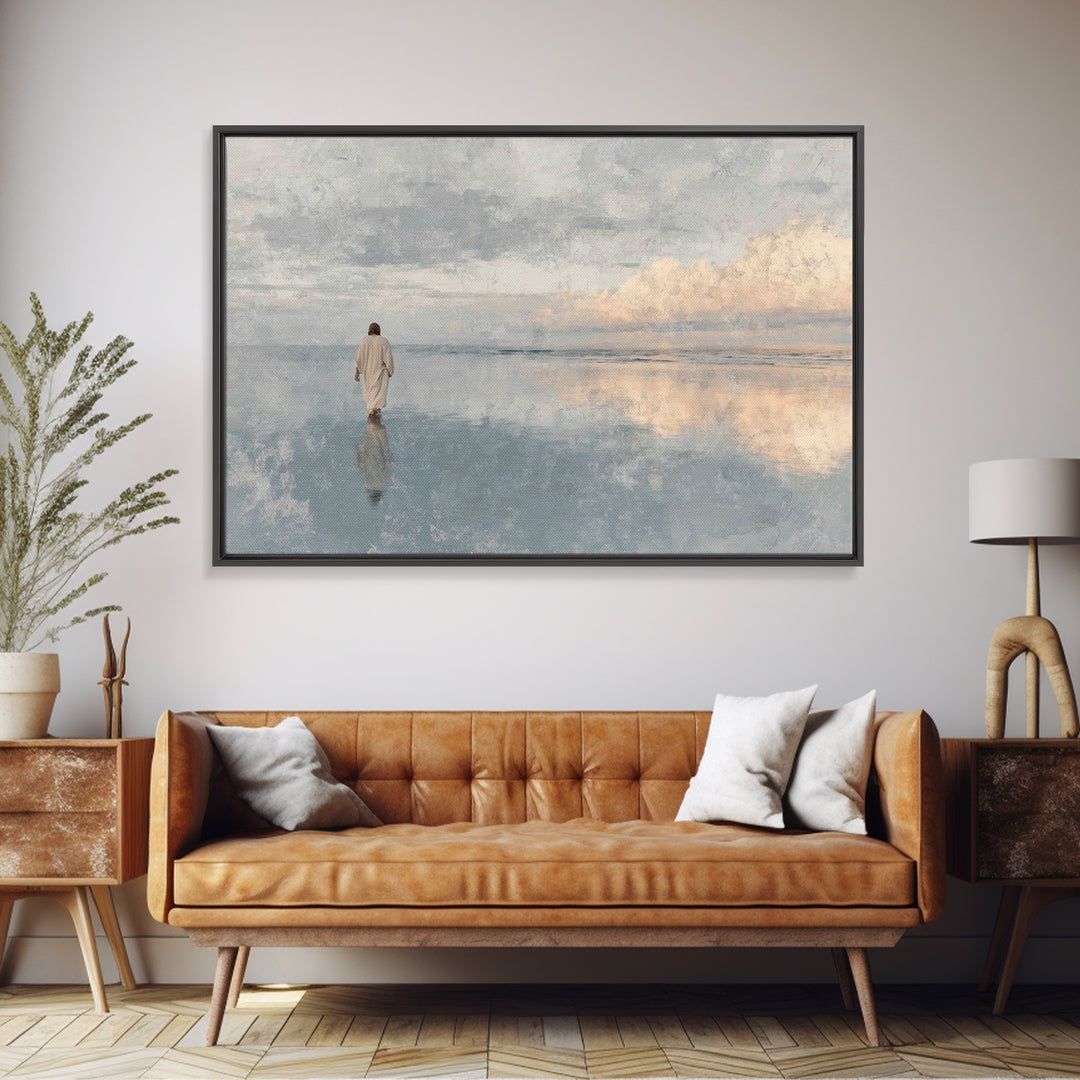 Walk Of Faith – Framed Canvas Print – Christian Wall Art – Christian Art Canvas – Christian Art – Christian Painting
