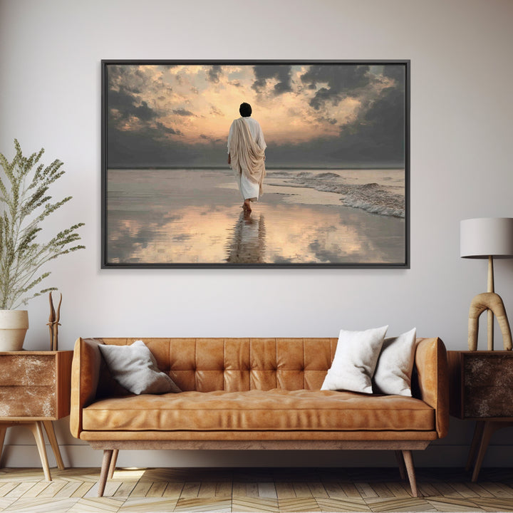 Sacred Stillness – Framed Canvas Print – Christian Art Canvas – Christian Wall Art – Jesus Painting – Christmas Art – Christian Gift
