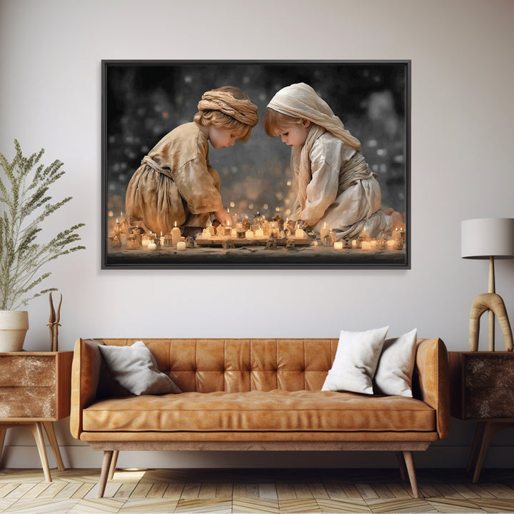 Quiet Redeemer – Framed Canvas Print – Christian Art Canvas – Christmas Art – Christian Wall Art – Jesus Painting – Christian Decor