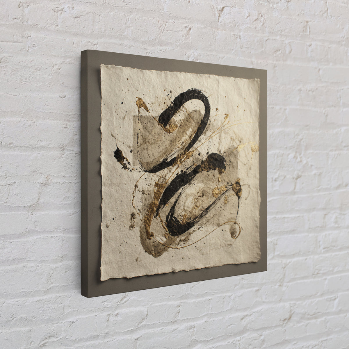 Expressive Musical Rhythm Painted as Ink Strokes Canvas Print, Calligraphy Art, Wall Art Printable, Living Room Decor, Script, CAL-1x1-24