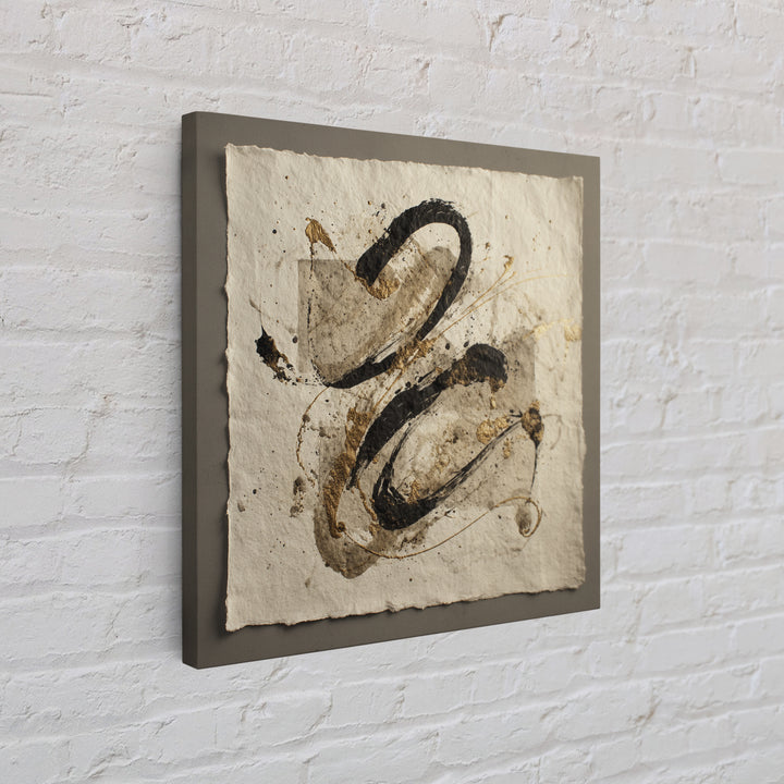 Expressive Musical Rhythm Painted as Ink Strokes Canvas Print, Calligraphy Art, Wall Art Printable, Living Room Decor, Script, CAL-1x1-24