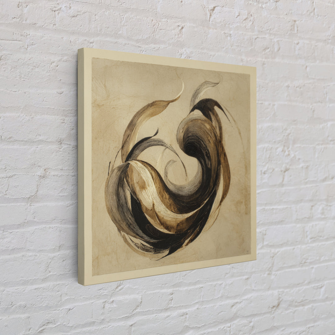 Calligraphic Bird Shape Formed from Flowing Lines Canvas Print, Calligraphy Art, Gallery Decor, Living Room Decor, Script, CAL-1x1-32