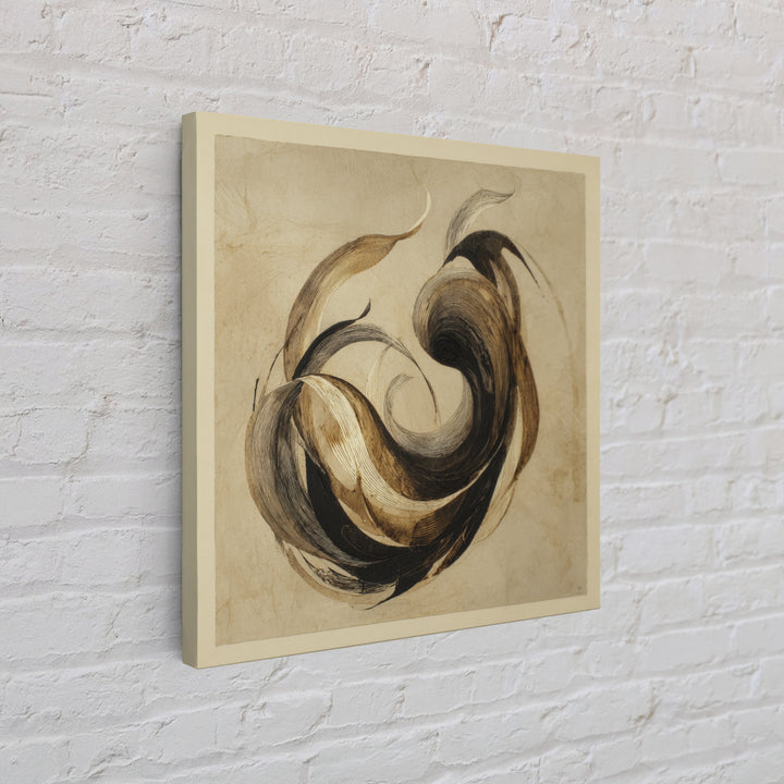 Calligraphic Bird Shape Formed from Flowing Lines Canvas Print, Calligraphy Art, Gallery Decor, Living Room Decor, Script, CAL-1x1-32