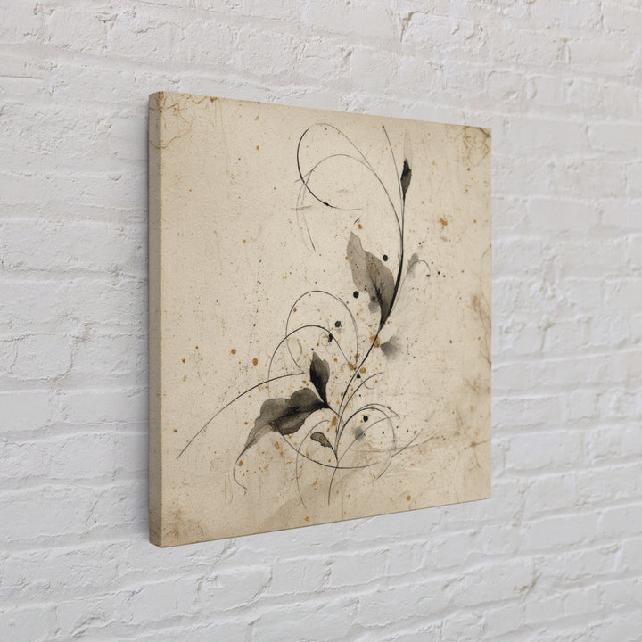Floral Vine Created from Graceful Script Like Canvas Print, Calligraphy Art, Living Room Wall Art, Living Room Decor, Script, CAL-1x1-35