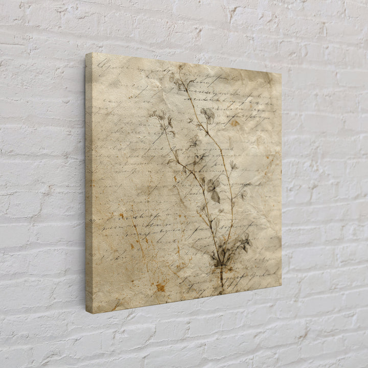 Floral Vine Created from Graceful Script Like Canvas Print, Calligraphy Art, Quote Wall Art, Living Room Decor, Script, CAL-1x1-59