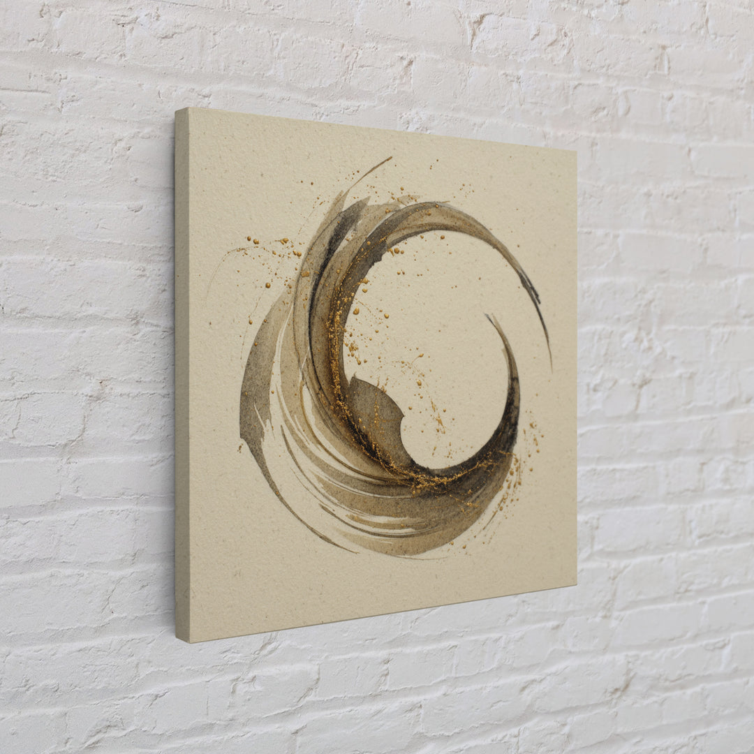 Crescent Moon Made from Elegant Ink Swashes Canvas Print, Calligraphy Art, Neutral Decor, Living Room Decor, Fine Art, Script, CAL-1x1-69