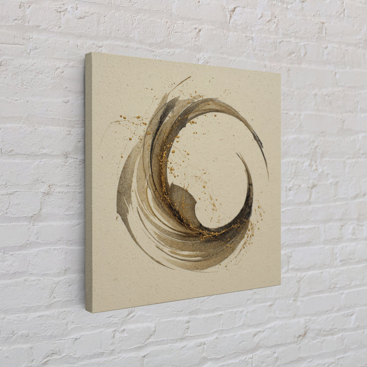 Crescent Moon Made from Elegant Ink Swashes Canvas Print, Calligraphy Art, Neutral Decor, Living Room Decor, Fine Art, Script, CAL-1x1-69