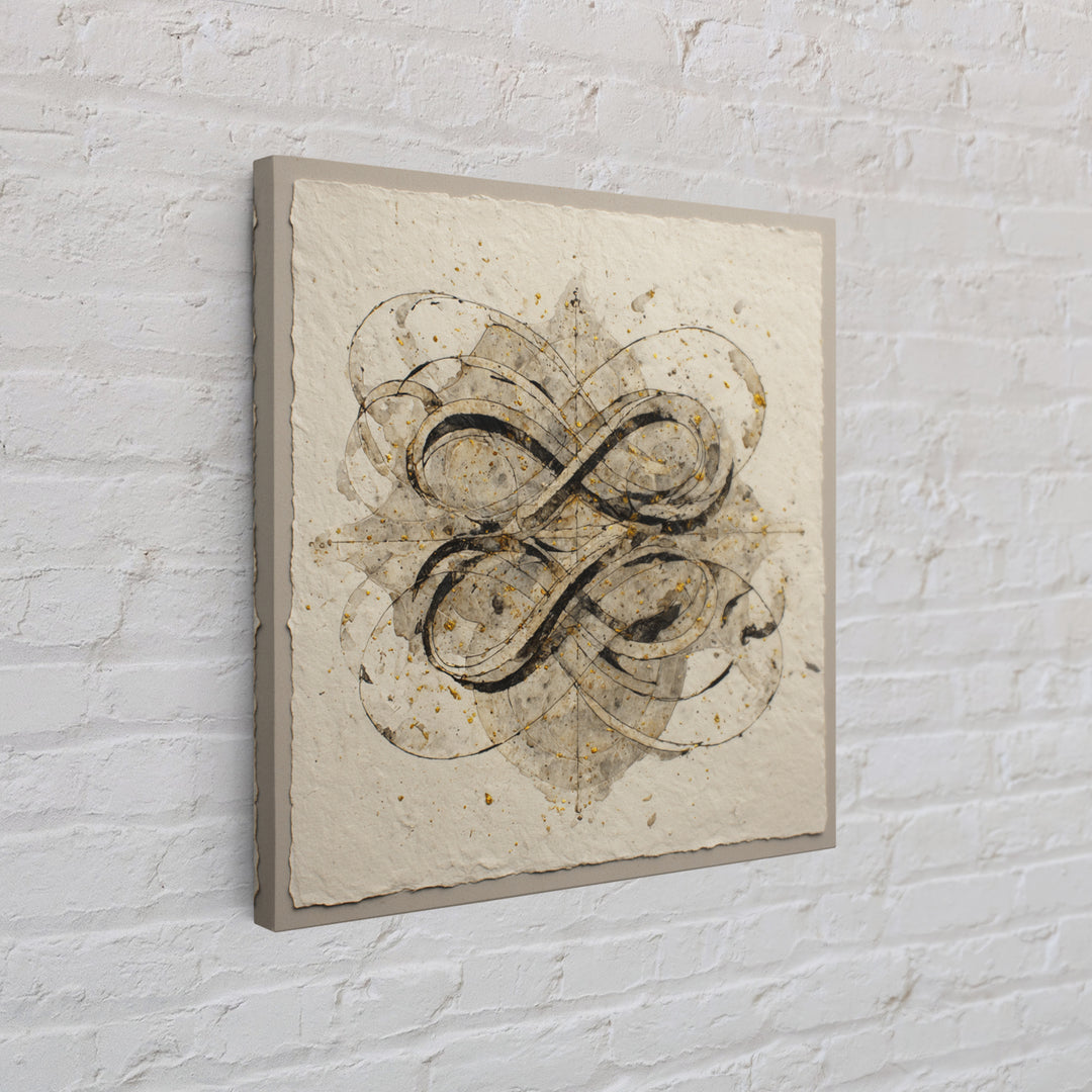 Arabic Ornamental Curves as Non Readable Art Canvas Print, Calligraphy Art, Modern Decor, Living Room Decor, Fine Art, Script, CAL-1x1-75