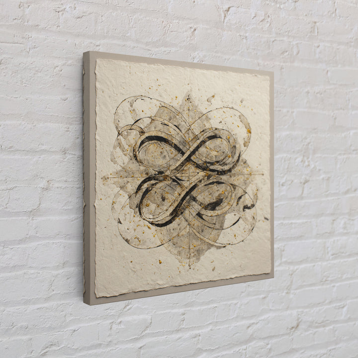 Arabic Ornamental Curves as Non Readable Art Canvas Print, Calligraphy Art, Modern Decor, Living Room Decor, Fine Art, Script, CAL-1x1-75