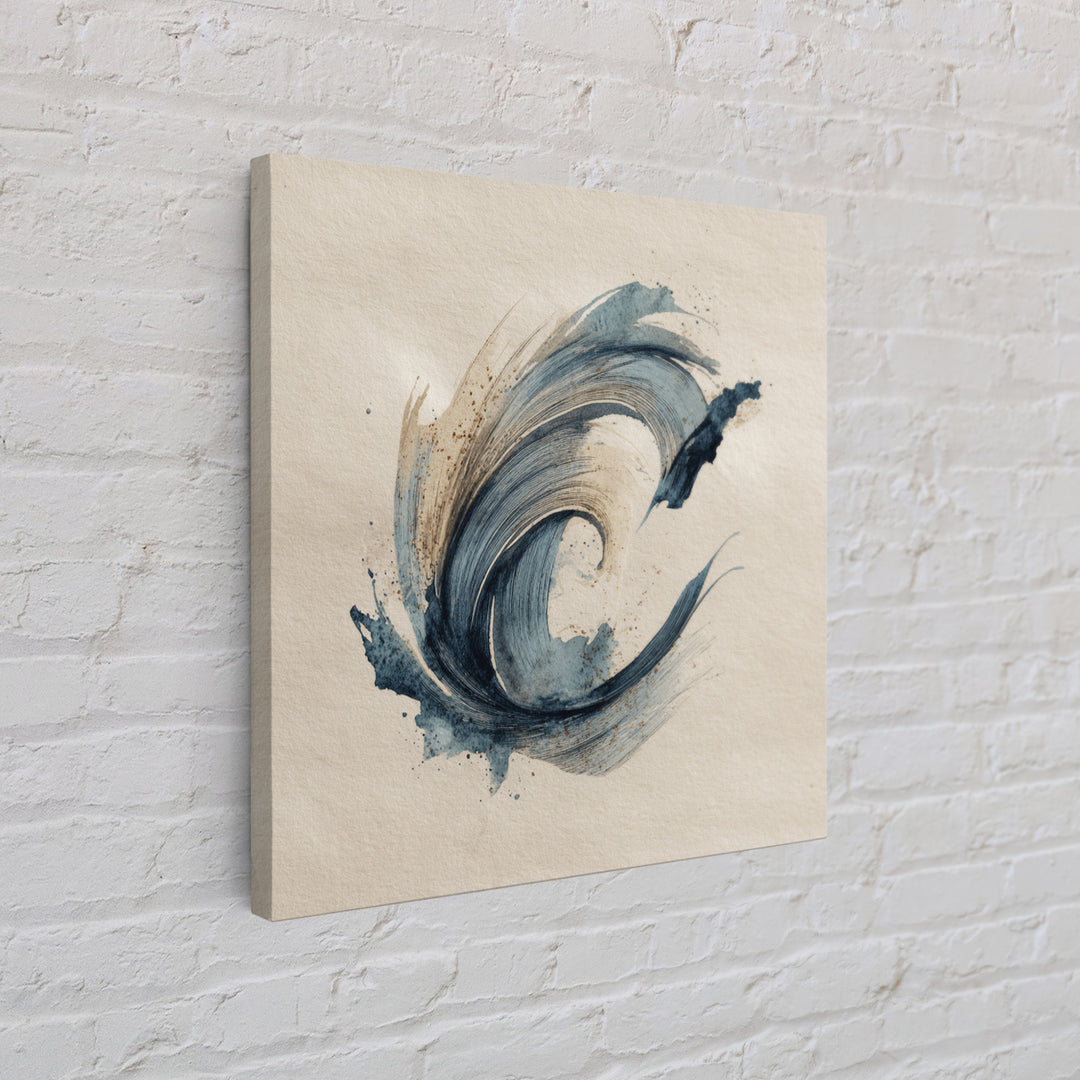 Modern Calligraphy Wave Canvas Print, Calligraphy Art, Neutral Decor, Living Room Decor, Fine Art, Script, Wall Art, Home Decor, CAL-1x1-82