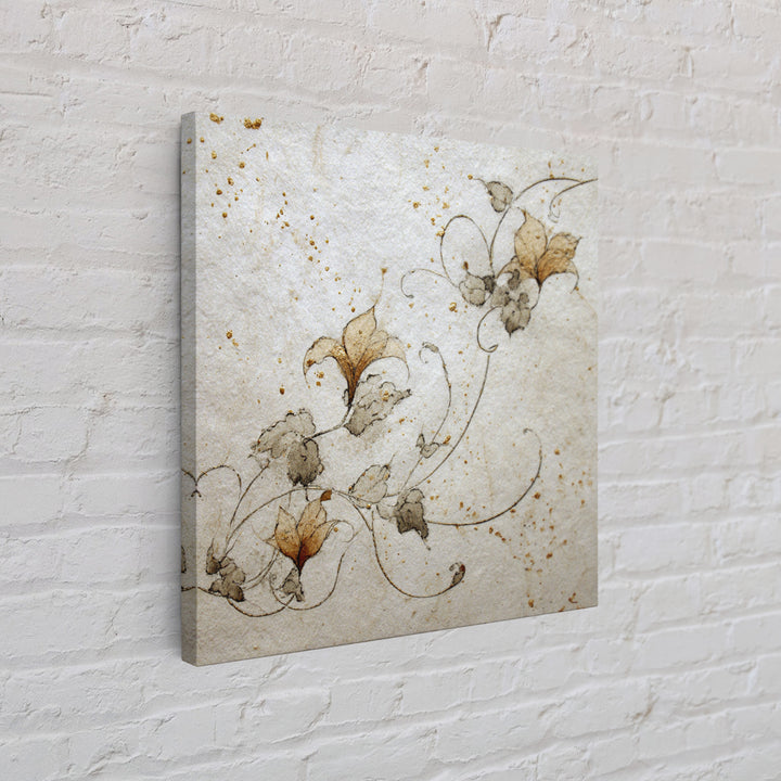 Floral Vine Created from Graceful Script Like Canvas Print, Calligraphy Art, Statement Artwork, Living Room Decor, Script, CAL-1x1-83