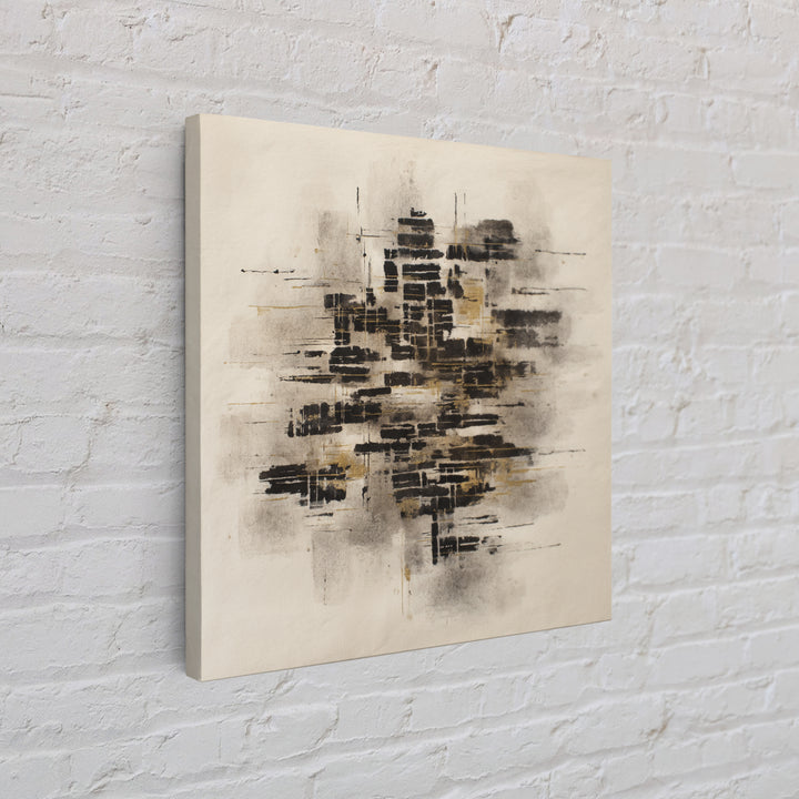 Expressive Musical Rhythm Painted as Ink Strokes Framed Canvas Print, Calligraphy Art, Painting, Living Room Decor, Script, CAL-1x1-96