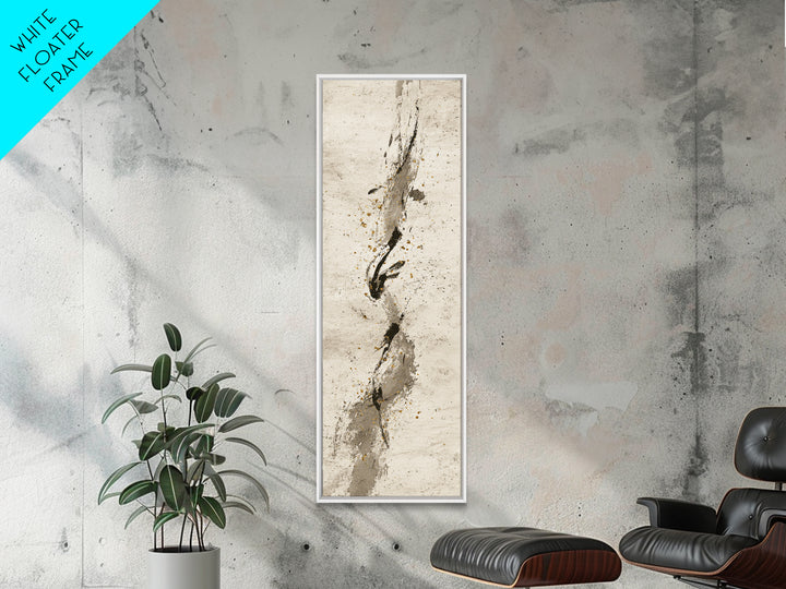 Monochrome Brush Alphabet Fragments as Abstract Texture Canvas Print, Calligraphy Art, Scripture Art, Living Room Decor, Script, CAL-1x3-1