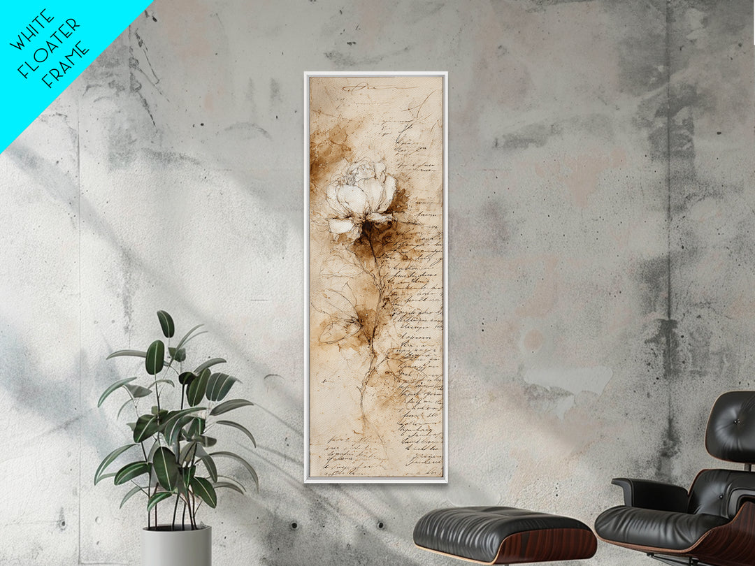 Single Elegant Flourish Shaped Like a Flower Canvas Print, Calligraphy Art, Room Decor, Living Room Decor, Fine Art, Script, CAL-1x3-17