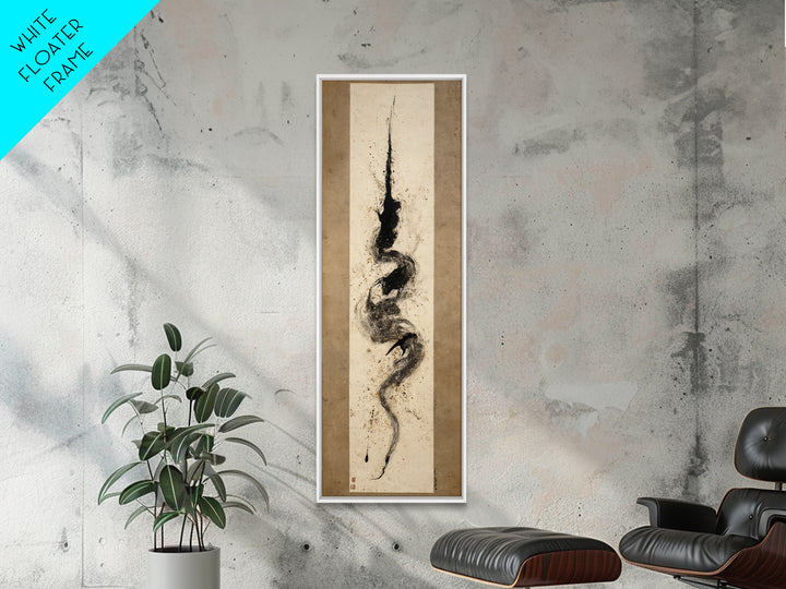 Calligraphic Bird Shape Formed from Flowing Lines Canvas Print, Calligraphy Art, Contemporary Art, Living Room Decor, Script, CAL-1x3-44