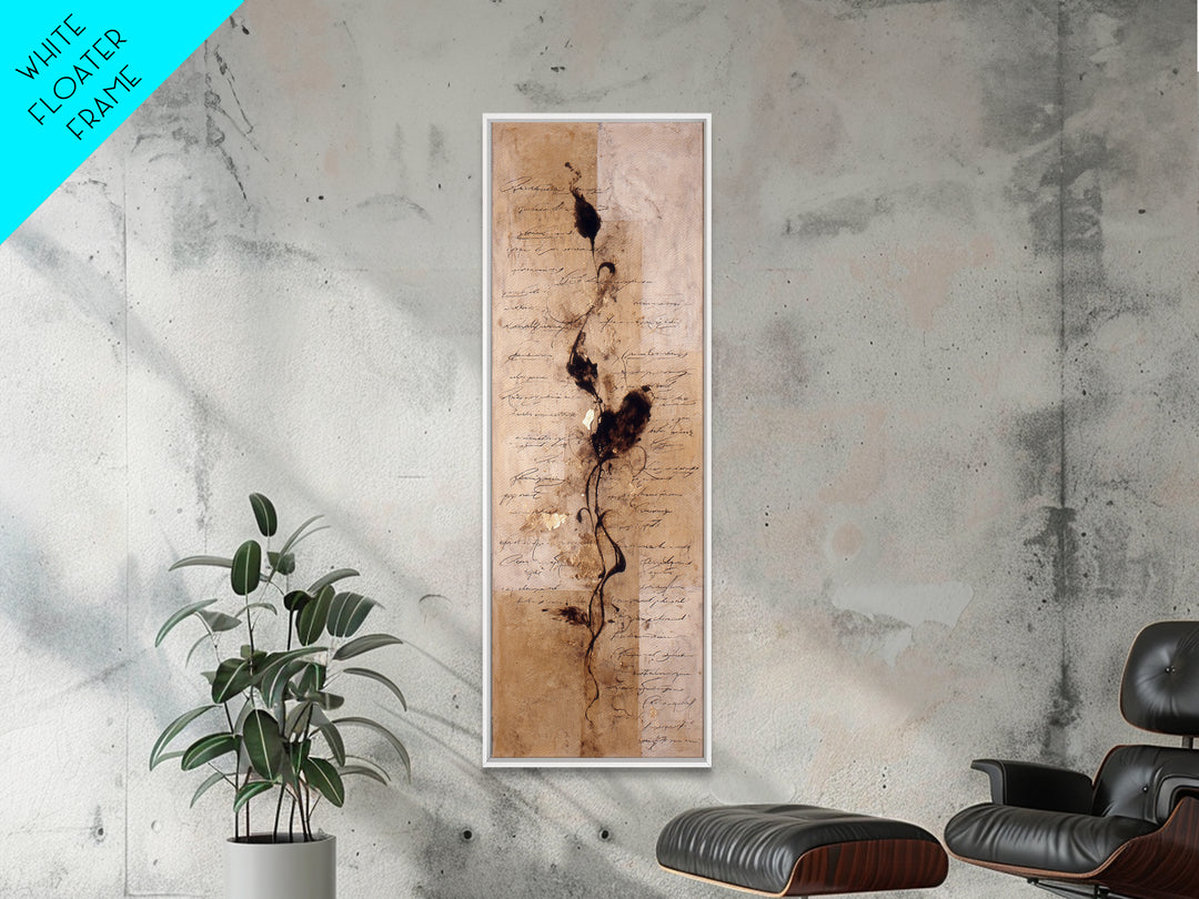 Single Elegant Flourish Shaped Like a Flower Canvas Print, Calligraphy Art, Living Room Decor, Watercolor Art, Script, CAL-1x3-65
